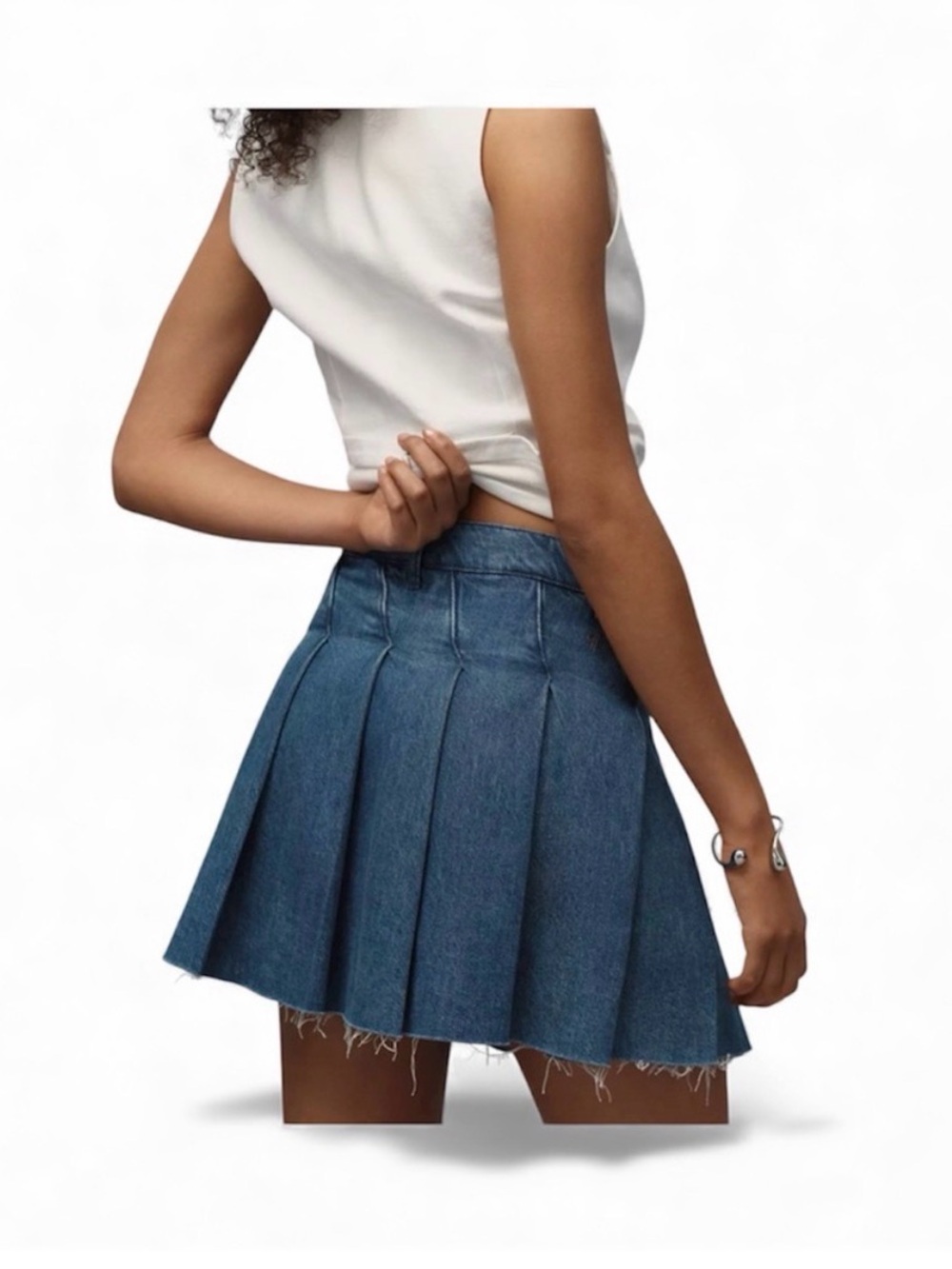 Anthropology Pilcro Denim Pleated Mini Skirt  size 28 NWT